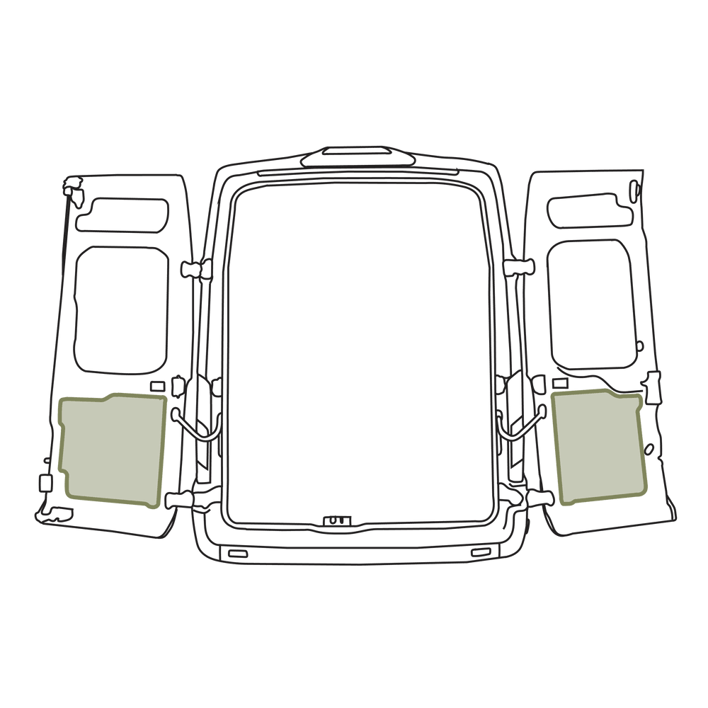 VanEssential Ford Transit Lower Rear Door Storage Panels (Pair)
