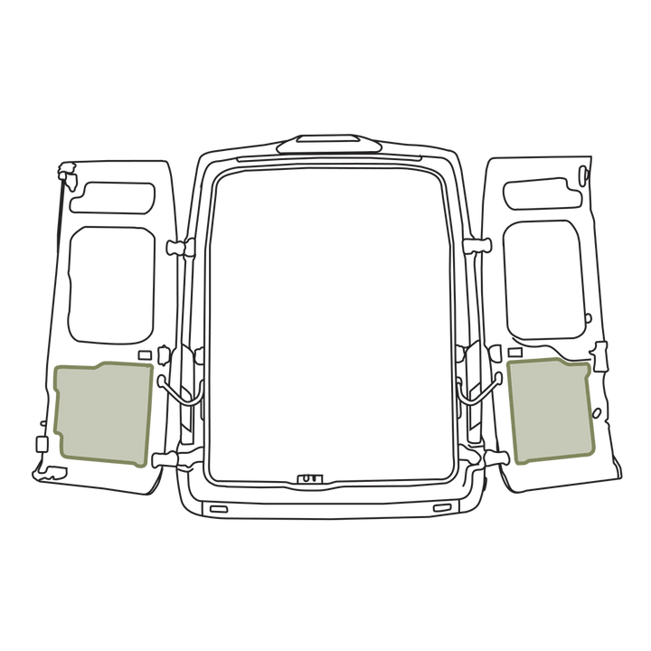 VanEssential Ford Transit Lower Rear Door Storage Panels (Pair)