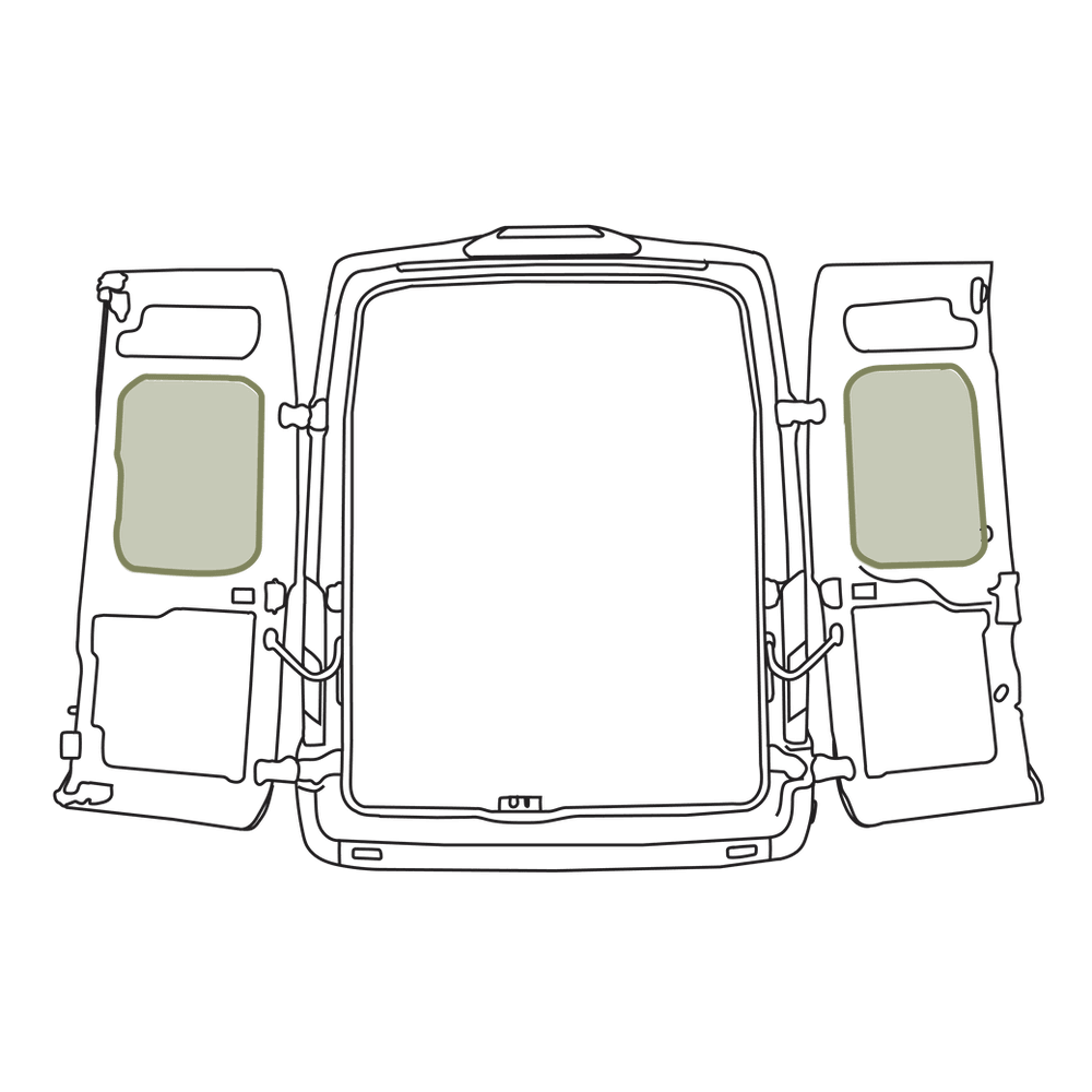 VanEssential Ford Transit Middle Rear Door Storage Panels (Pair)