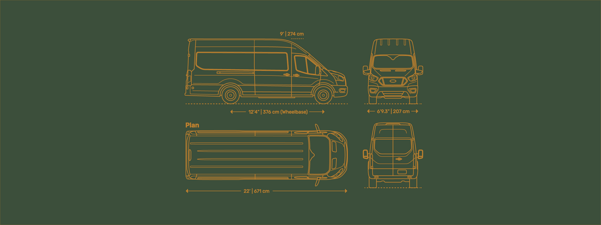 Ford Transit High Roof 148 Extended blueprint
