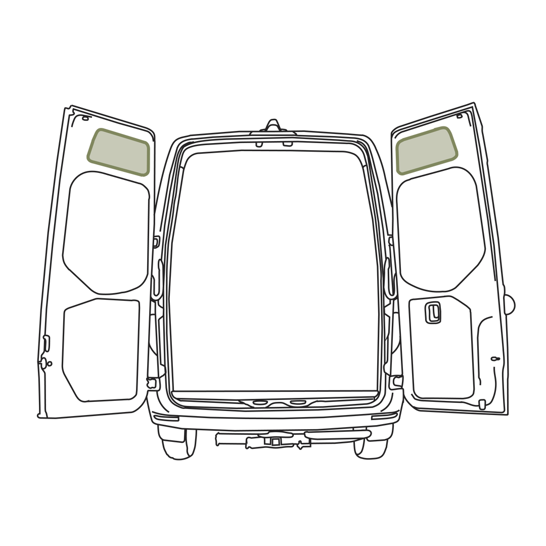 Mercedes Sprinter Upper Rear Door Storage Panels (Pair) - AVC RIG