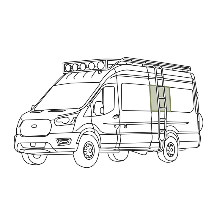 Ford Transit Stealth Middle Window Cover (Factory Plastic Trim) - AVC RIG
