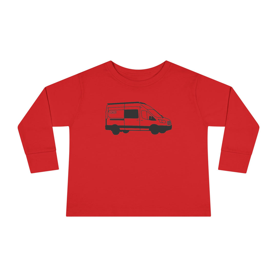 Toddler Long Sleeve Tee — 'AVC RIG' Ford Transit Line Art Van
