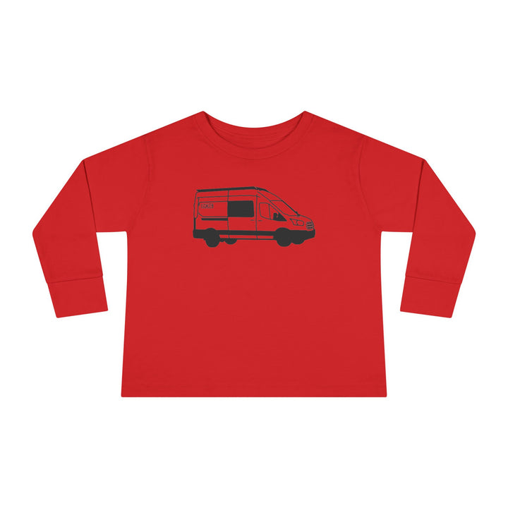 Toddler Long Sleeve Tee — 'AVC RIG' Ford Transit Line Art Van