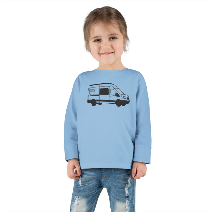 Toddler Long Sleeve Tee — 'AVC RIG' Ford Transit Line Art Van