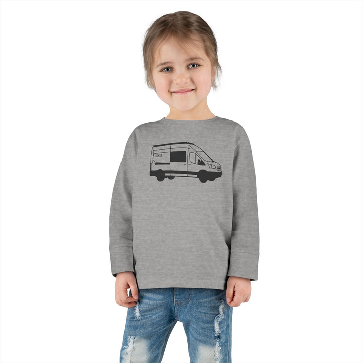 Toddler Long Sleeve Tee — 'AVC RIG' Ford Transit Line Art Van