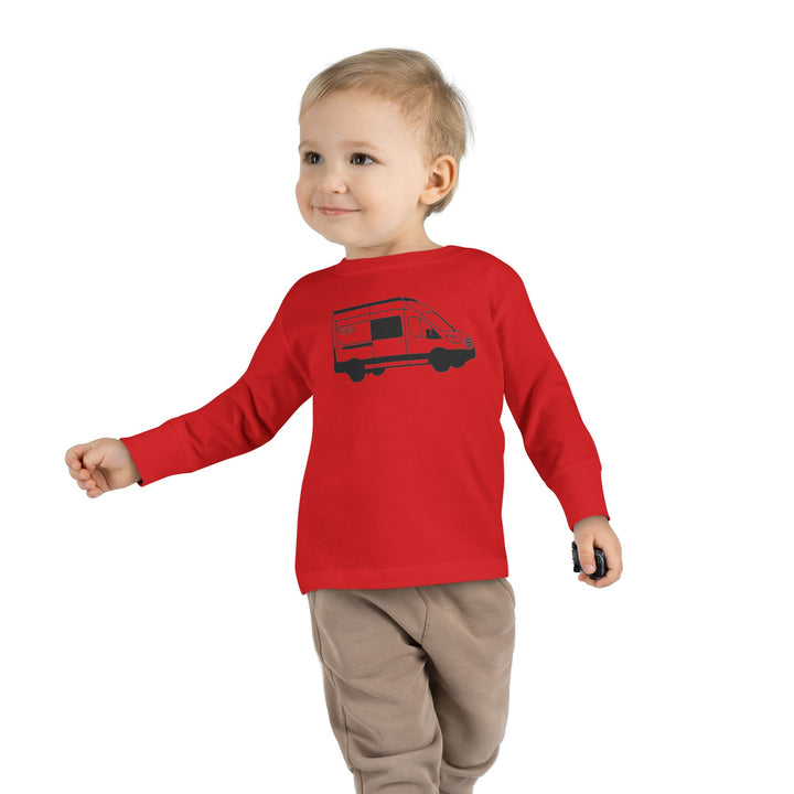 Toddler Long Sleeve Tee — 'AVC RIG' Ford Transit Line Art Van