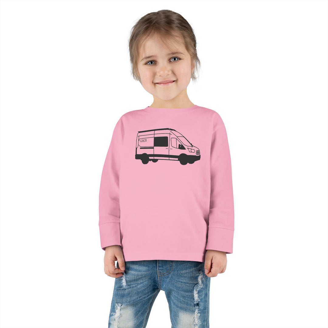 Toddler Long Sleeve Tee — 'AVC RIG' Ford Transit Line Art Van