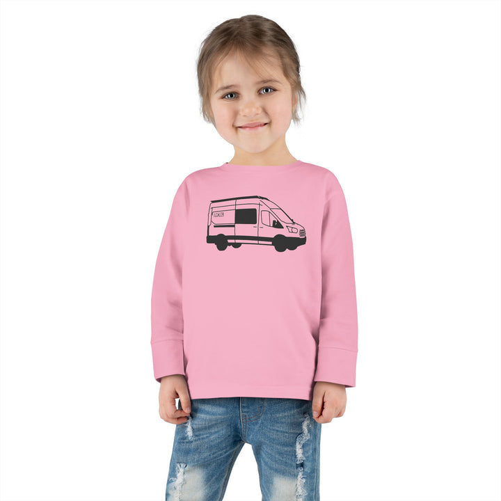 Toddler Long Sleeve Tee — 'AVC RIG' Ford Transit Line Art Van