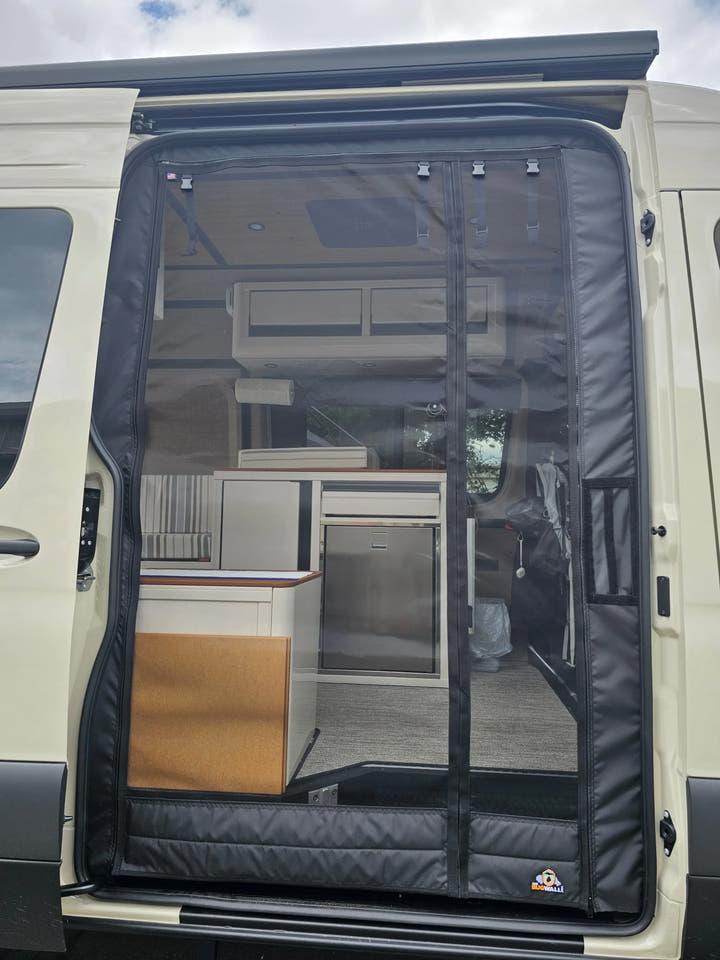 2025+ Mercedes Sprinter Side Sliding Door Insect Screen with New Door Latch