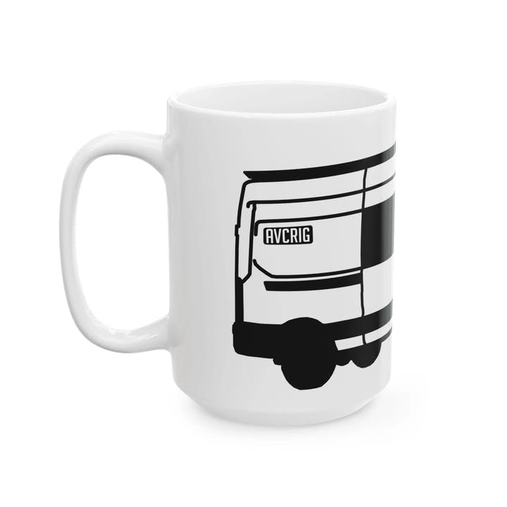 Black N White Van Ceramic Mug, (11oz, 15oz) - AVC RIG