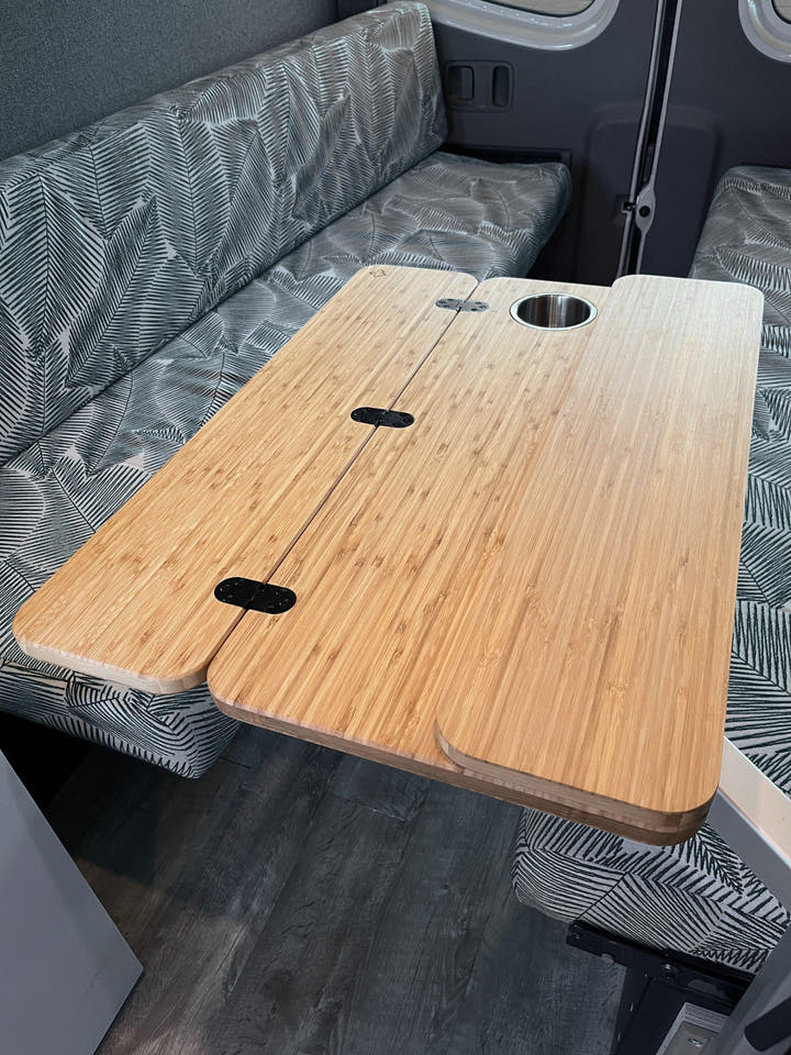 The Elite Bamboo Table 3/4" Thick For Camper Vans and RVs - AVC RIG