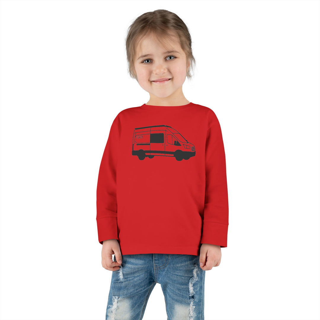 Toddler Long Sleeve Tee — 'AVC RIG' Ford Transit Line Art Van