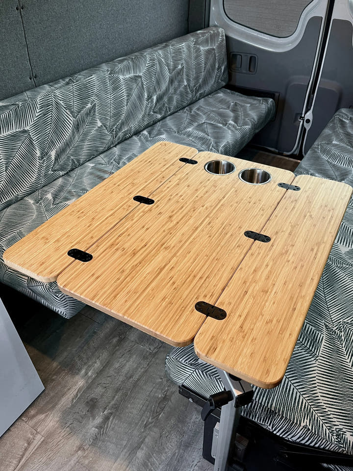 The Elite Bamboo Table 3/4" Thick For Camper Vans and RVs - AVC RIG