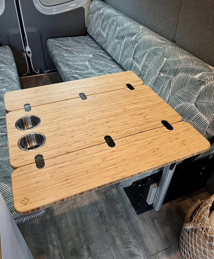 The Elite Bamboo Table 3/4" Thick For Camper Vans and RVs - AVC RIG