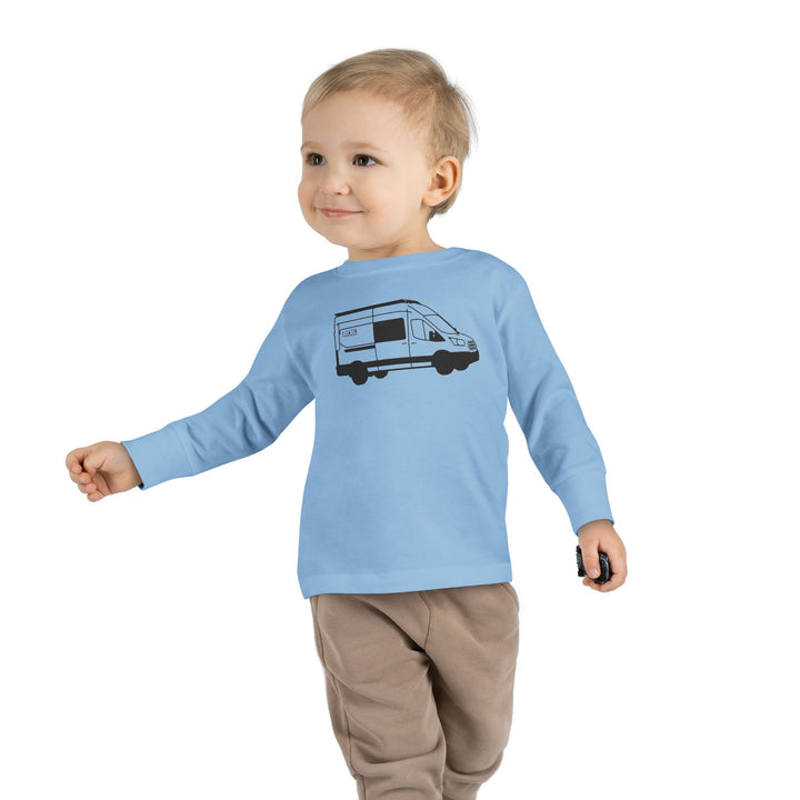 Toddler Long Sleeve Tee — 'AVC RIG' Ford Transit Line Art Van