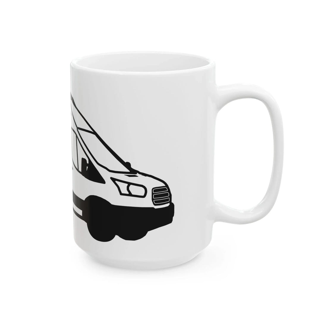 Black N White Van Ceramic Mug, (11oz, 15oz) - AVC RIG