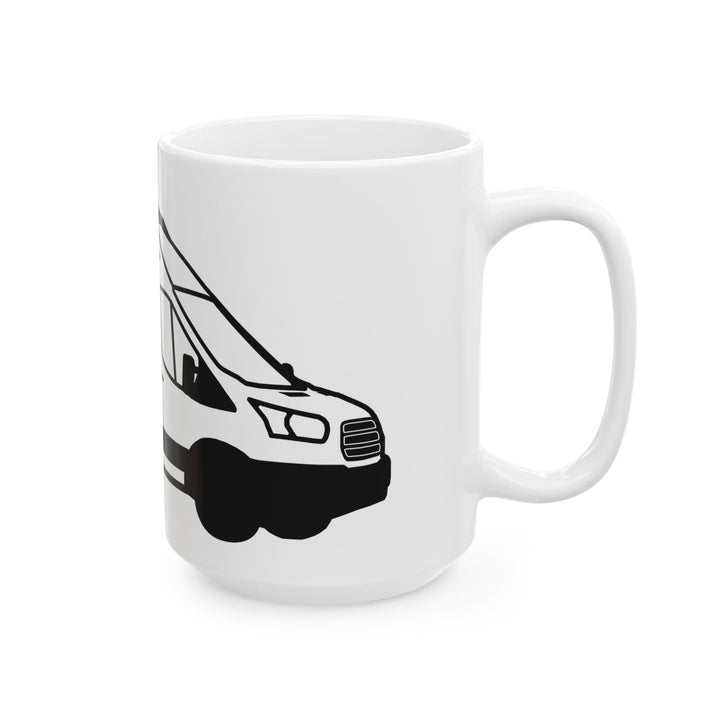 Black N White Van Ceramic Mug, (11oz, 15oz)