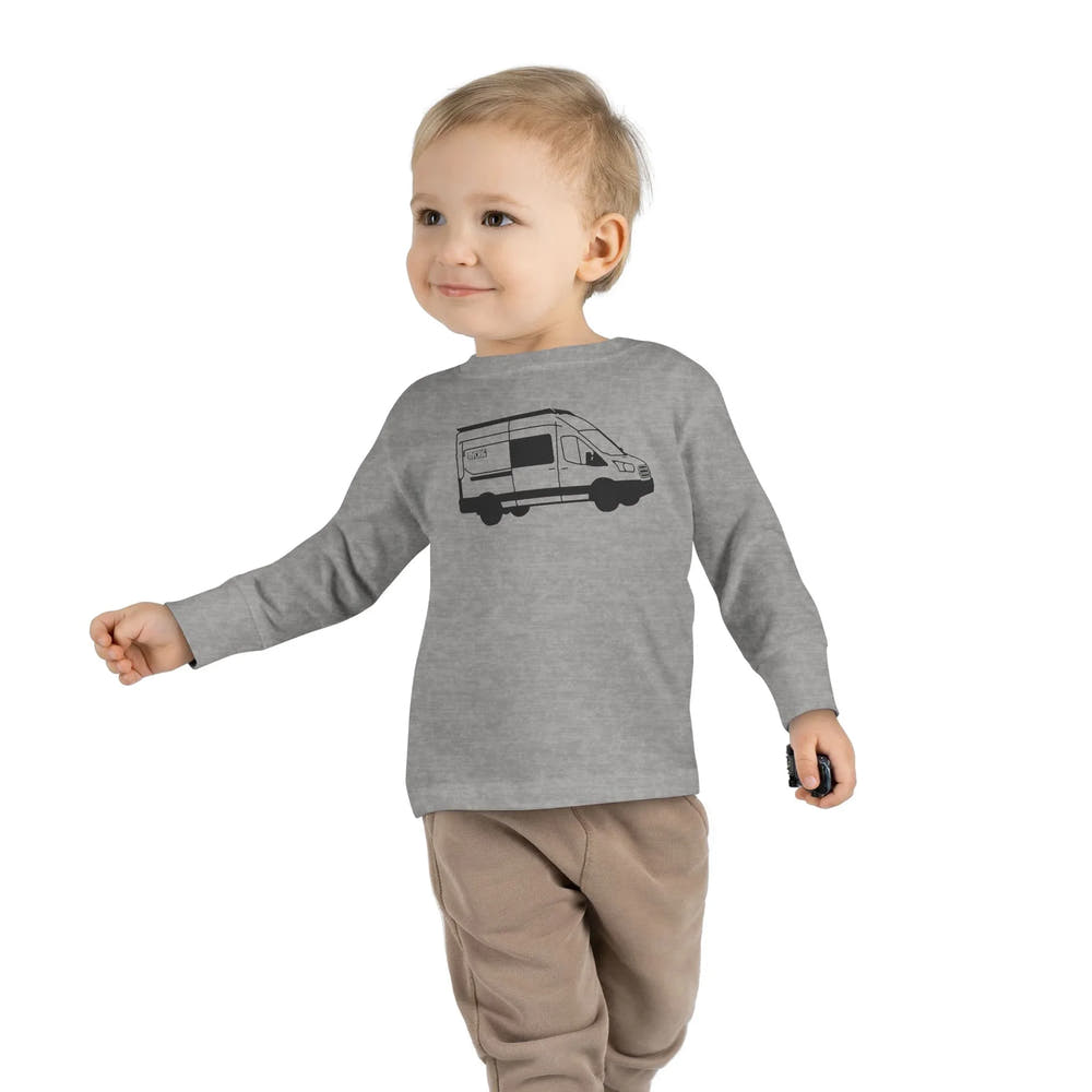 Toddler Long Sleeve Tee — 'AVC RIG' Ford Transit Line Art Van - AVC RIG