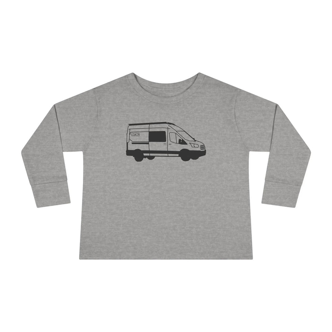 Toddler Long Sleeve Tee — 'AVC RIG' Ford Transit Line Art Van