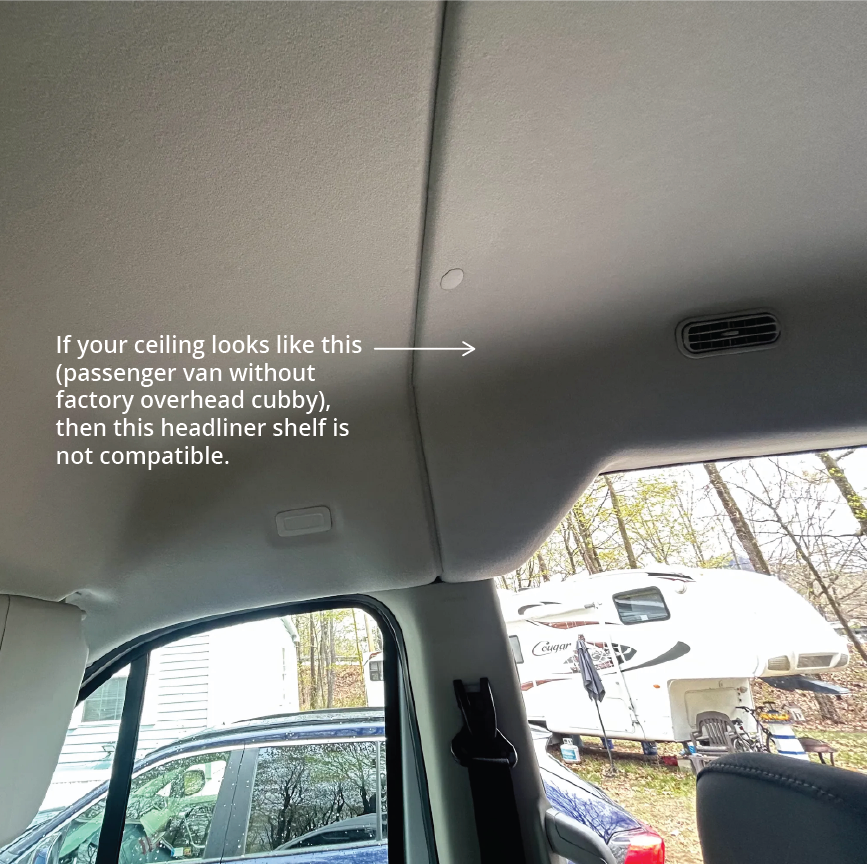 Ford Transit Headliner Shelf &amp; Curtain Rod