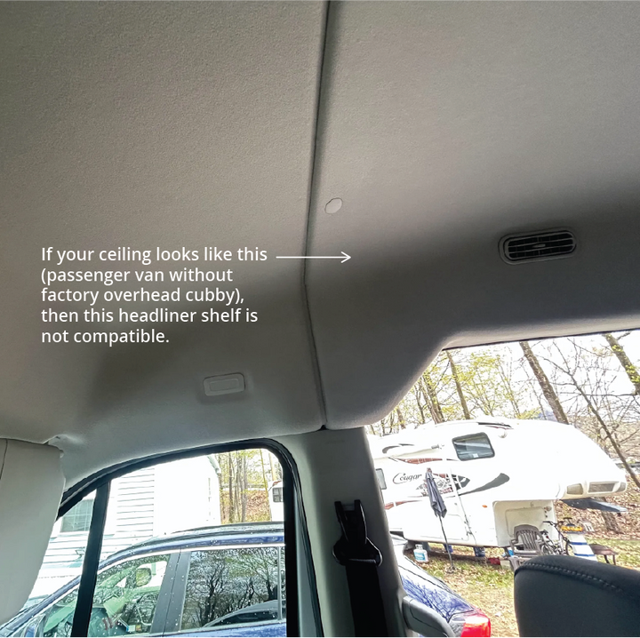 Ford Transit Headliner Shelf &amp; Curtain Rod