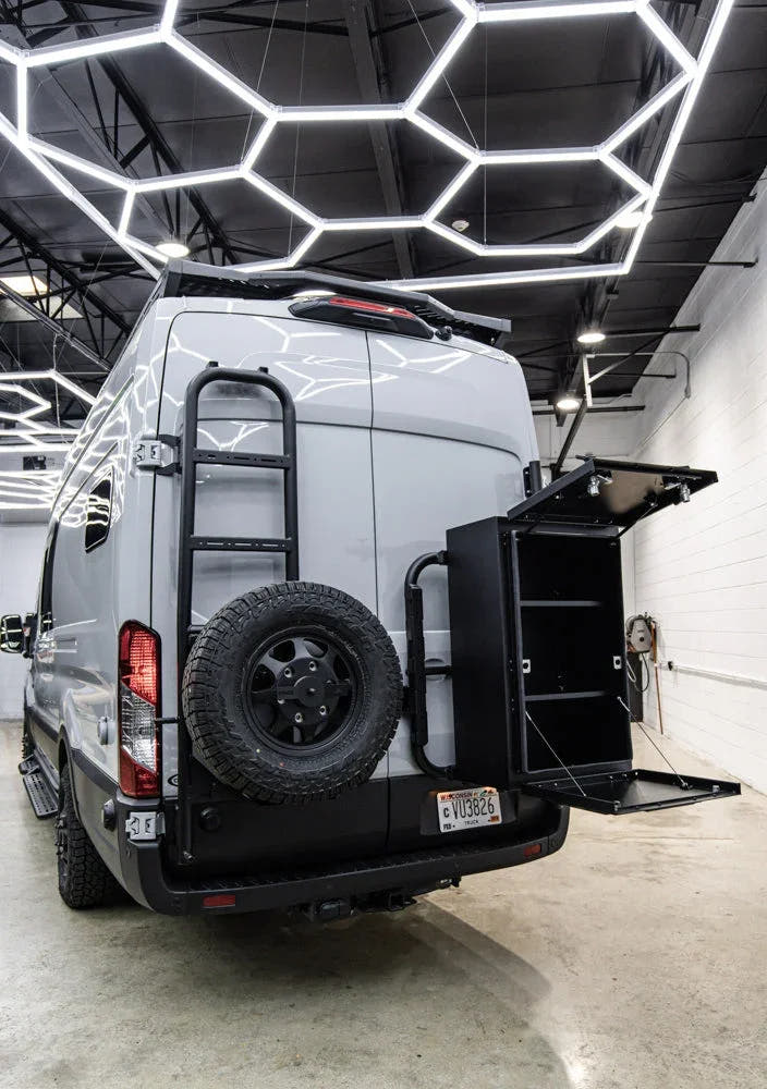 2025 Design Rover Vans Tire Carrier &amp; Ladder Combo for Ford Transit - AVC RIG
