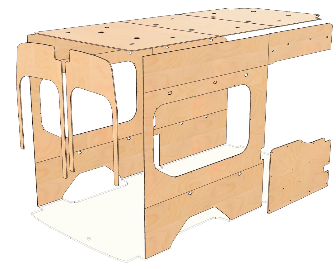 Ford Transit High Roof 148 Wood Wall Kit - AVC RIG