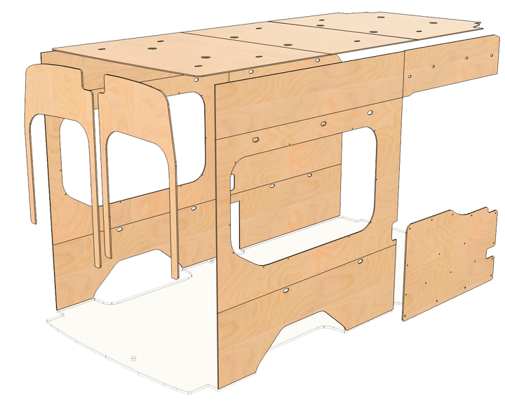 Transit High Roof 148 Wood Wall Kit