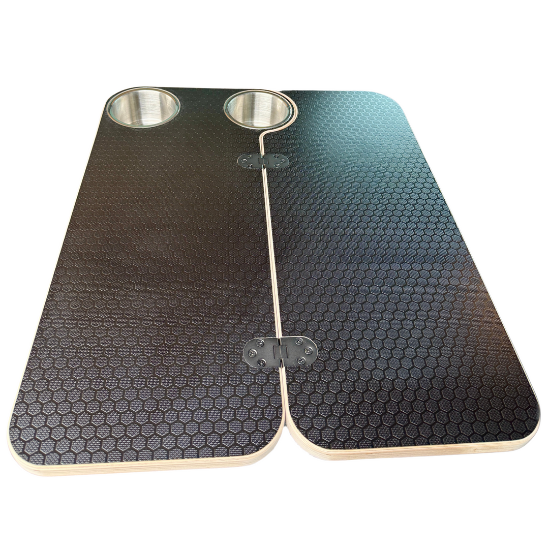 Hex-Duo Folding Black Hex Lagun Table 3/4" For Camper Vans and RVs - AVC RIG