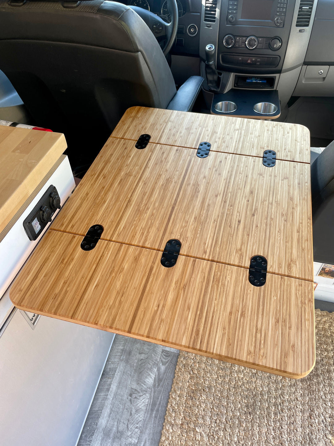 Folding Bamboo Lagun Table 3/4" Thick For Camper Vans and RVs - AVC RIG