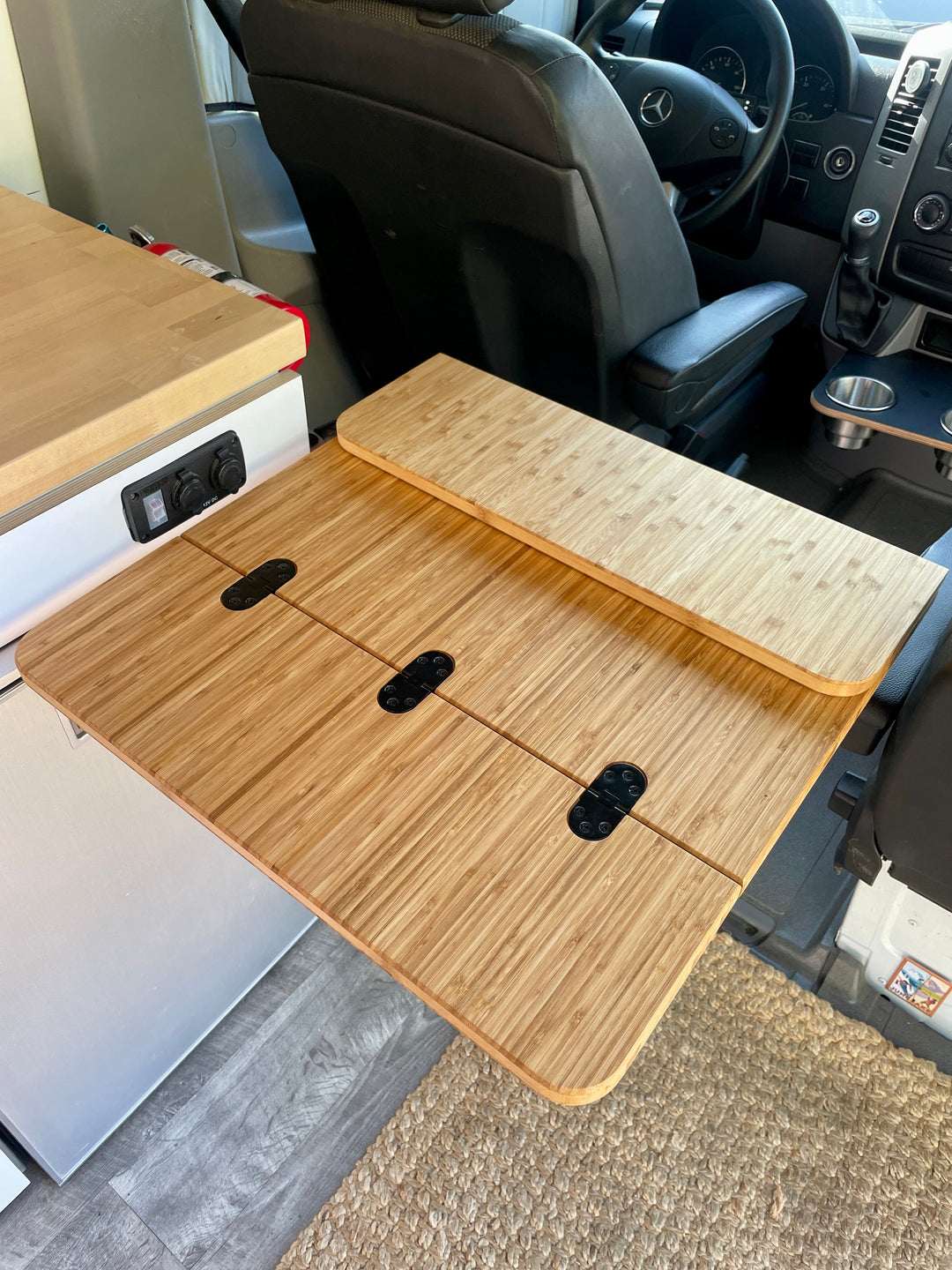 Folding Bamboo Lagun Table 3/4" Thick For Camper Vans and RVs - AVC RIG
