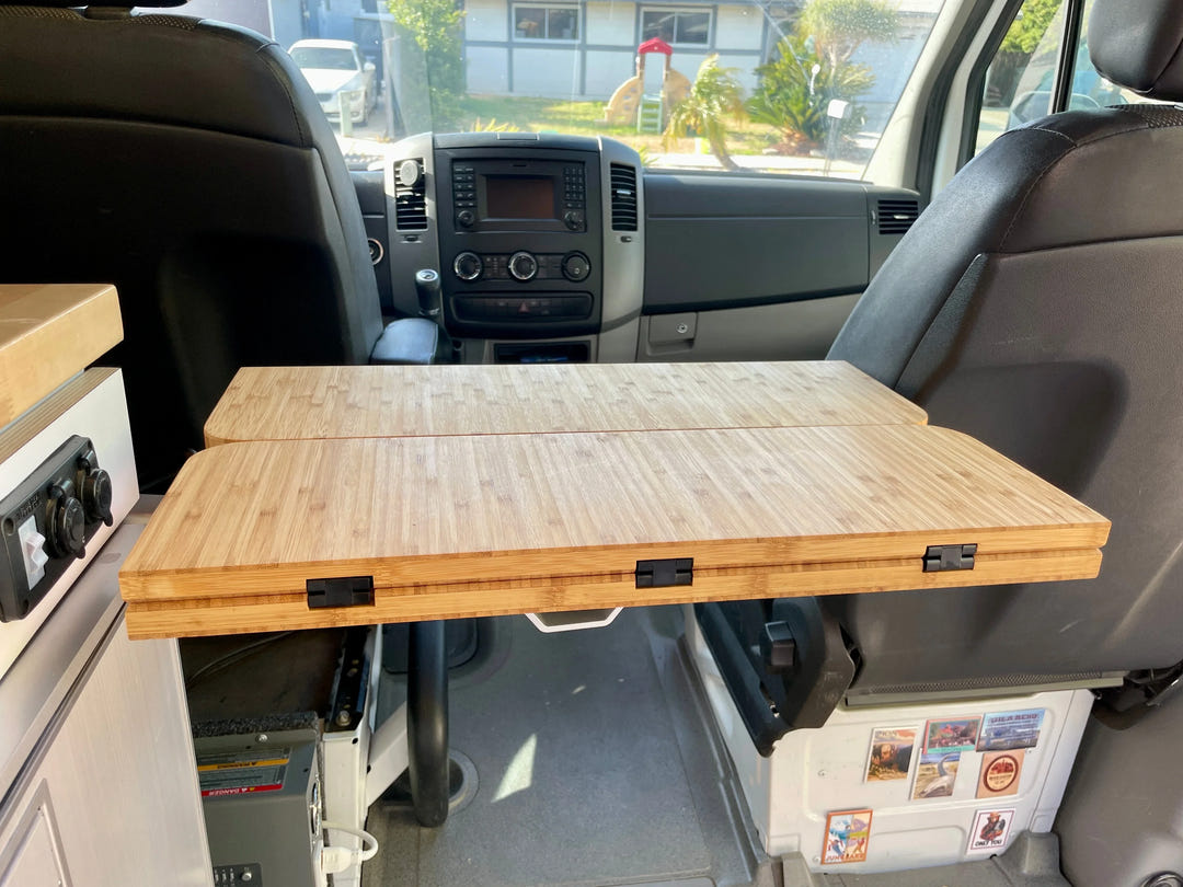 Folding Bamboo Lagun Table 3/4" Thick For Camper Vans and RVs - AVC RIG