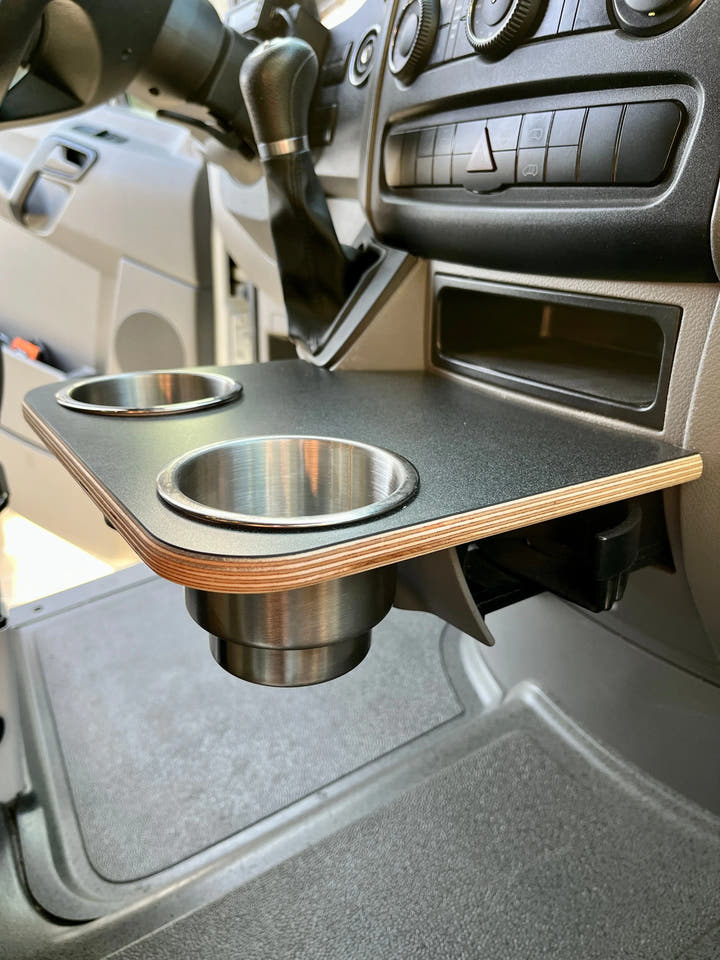 Mercedes-Benz Sprinter Cup Holder Accessories NCV3 06-18 Snack Tray Phone Table Stainless Camper Van - AVC RIG