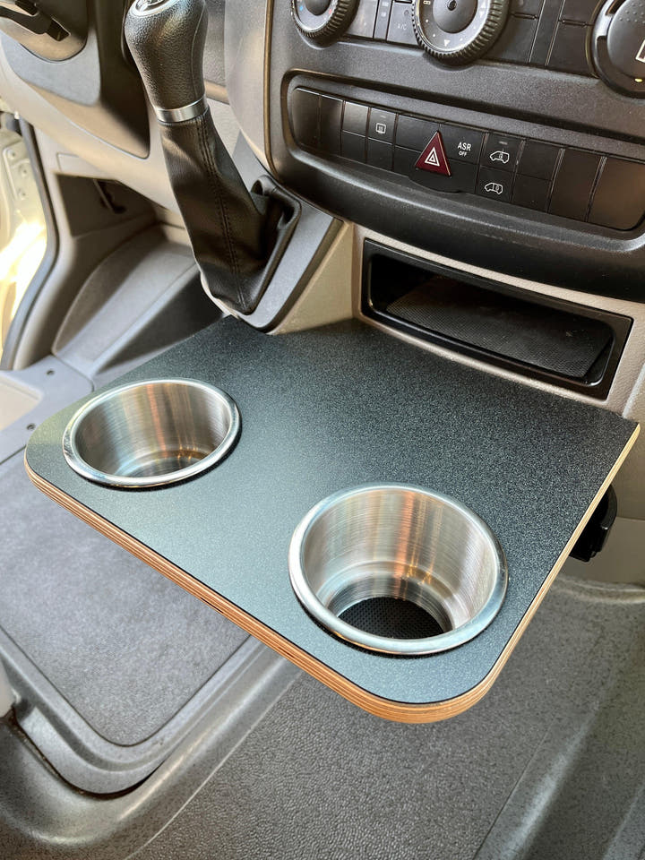 Mercedes-Benz Sprinter Cup Holder Accessories NCV3 06-18 Snack Tray Phone Table Stainless Camper Van - AVC RIG