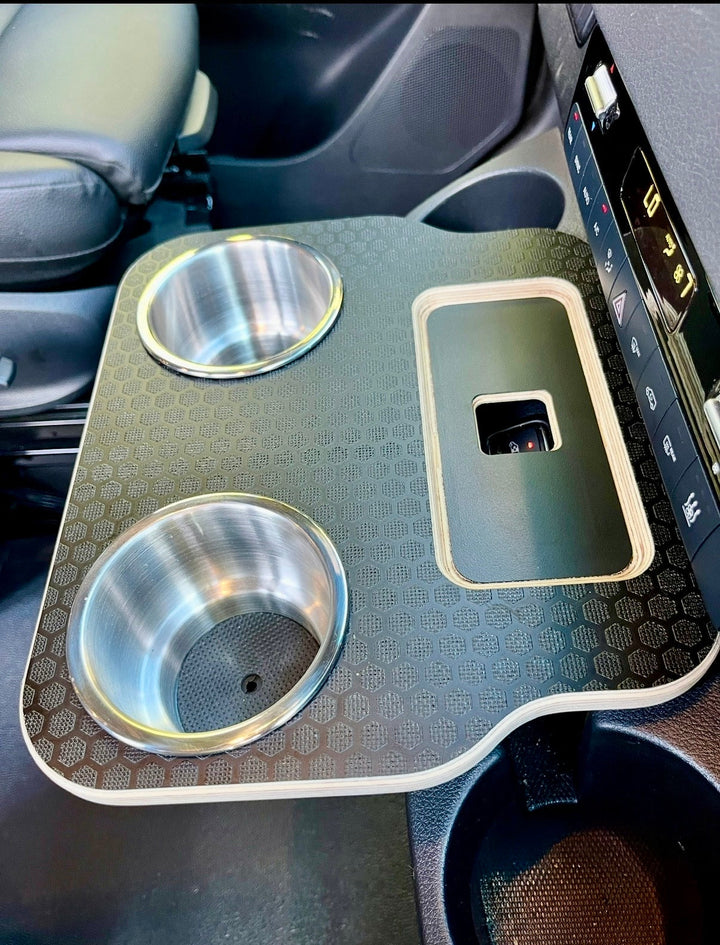 Mercedes Sprinter VS30 19-Current Black Hex Cup Holder Snack Tray - AVC RIG