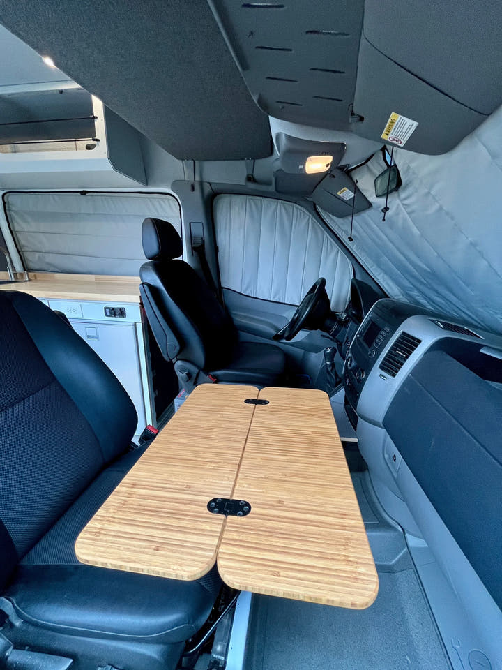 Slim Half Folding Bamboo Lagun Table 1/2" Thick For Camper Vans and RVs - AVC RIG