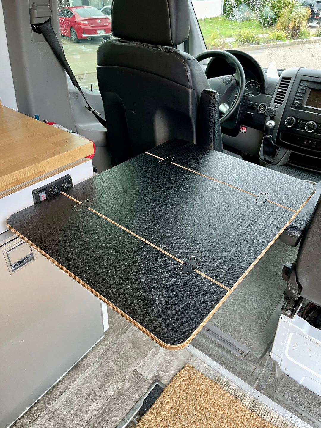 Folding Black Hex Lagun Table 1/2" Thick For Camper Vans and RVs - AVC RIG