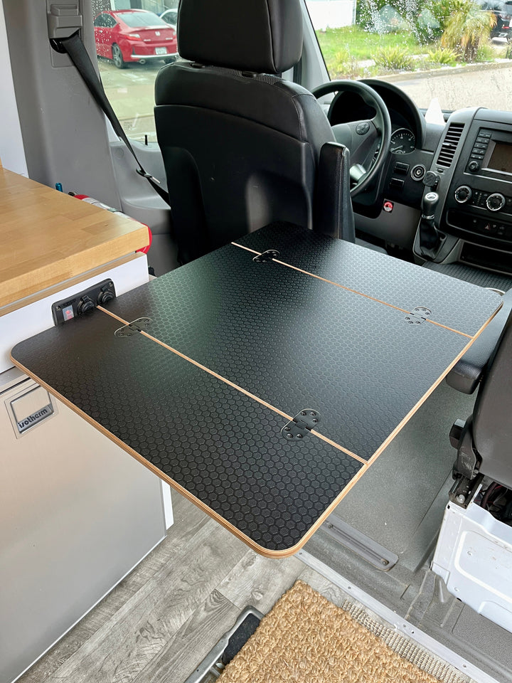 Folding Black Hex Lagun Table 1/2" Thick For Camper Vans and RVs - AVC RIG