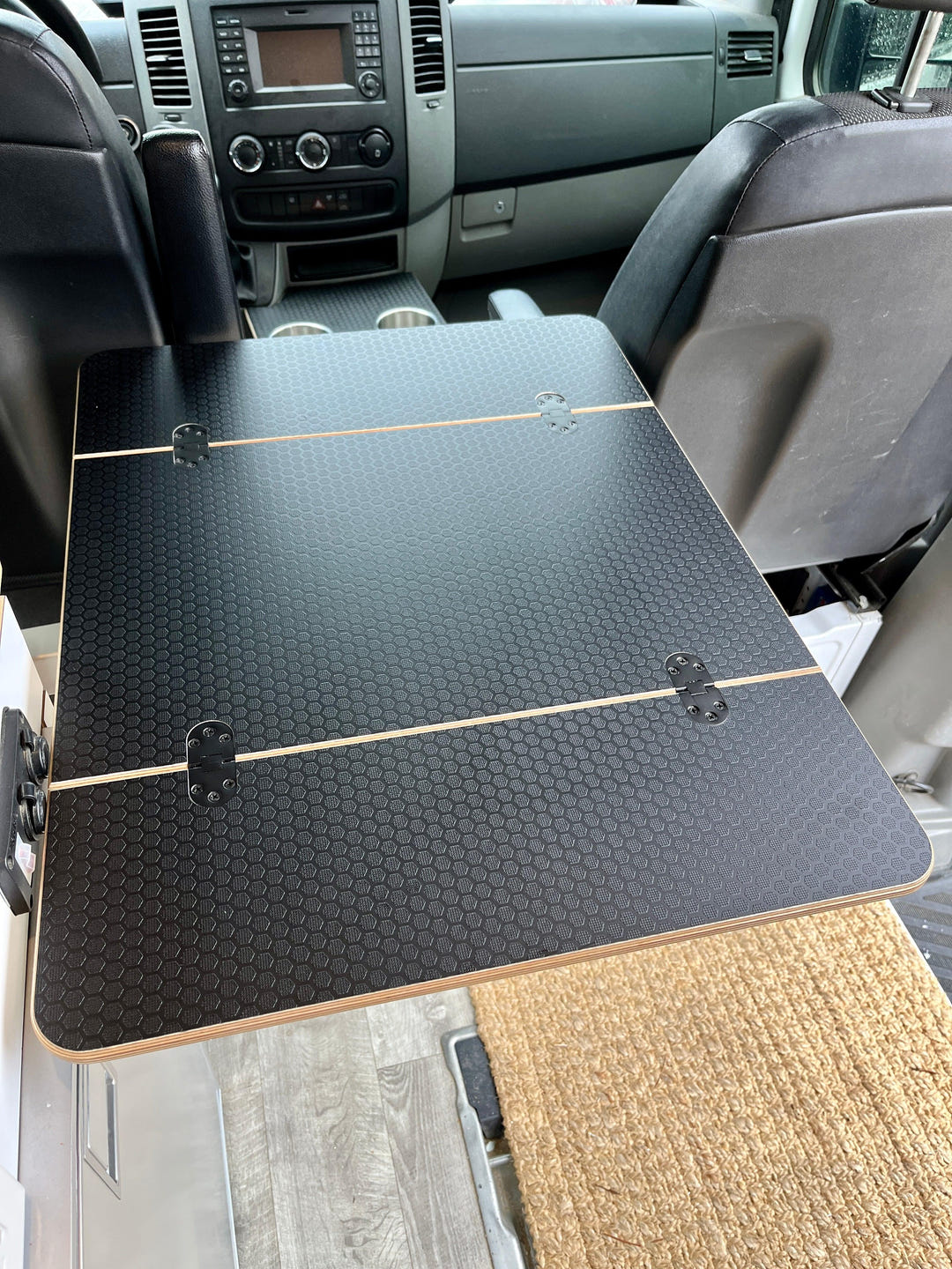 Folding Black Hex Lagun Table 1/2" Thick For Camper Vans and RVs - AVC RIG