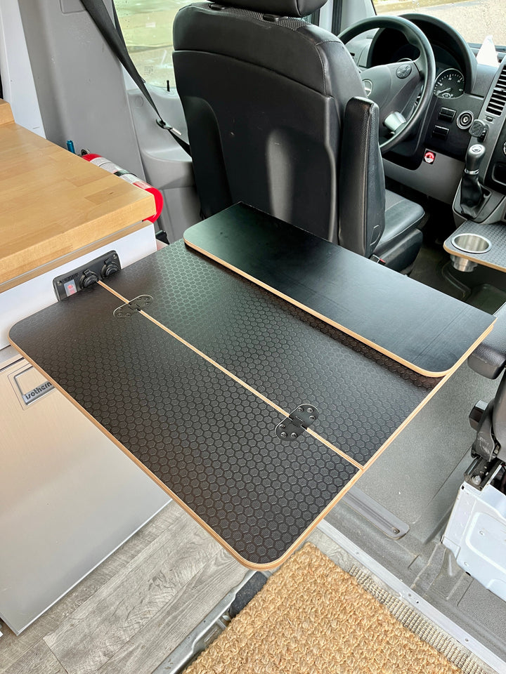 Folding Black Hex Lagun Table 1/2" Thick For Camper Vans and RVs - AVC RIG