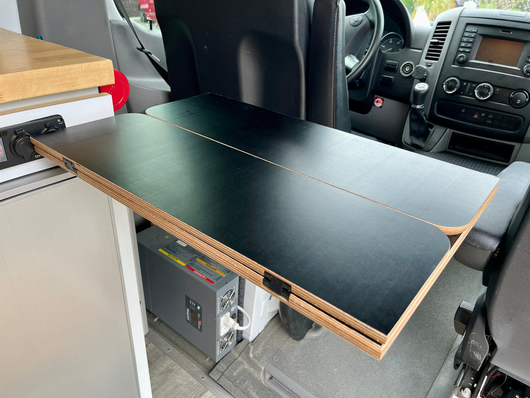 Folding Black Hex Lagun Table 1/2" Thick For Camper Vans and RVs - AVC RIG