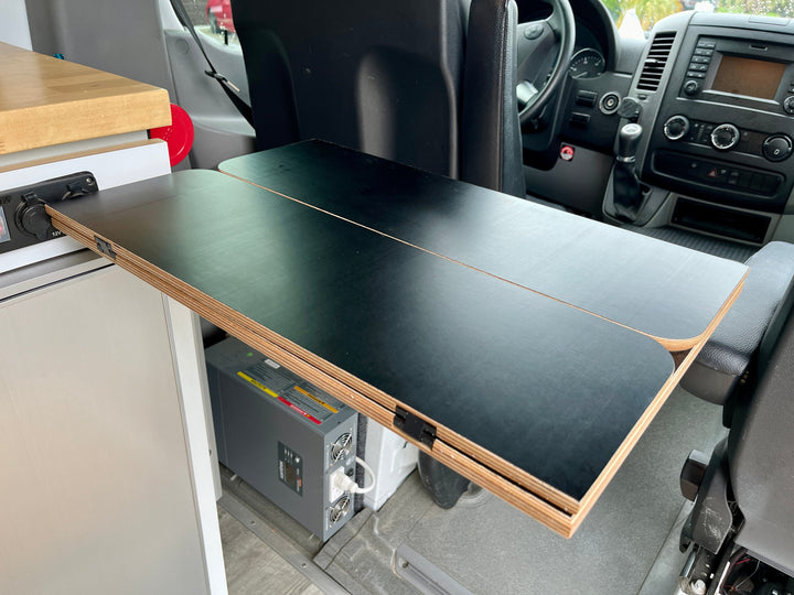 Folding Black Hex Lagun Table 1/2" Thick For Camper Vans and RVs - AVC RIG