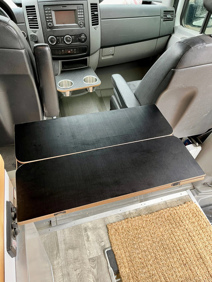 Folding Black Hex Lagun Table 1/2" Thick For Camper Vans and RVs - AVC RIG