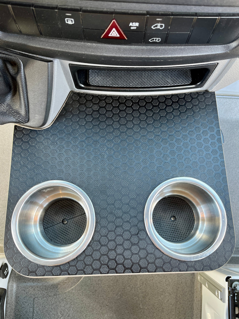 Mercedes Sprinter NCV3 06-18 Black Hex Cup Holder Snack Tray - AVC RIG