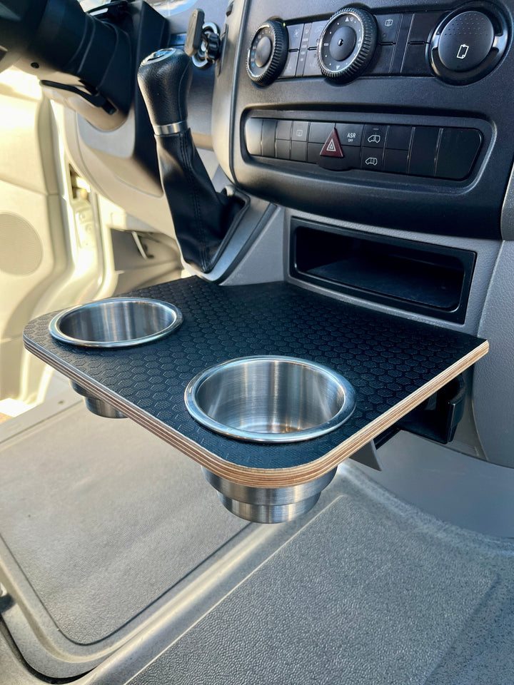 Mercedes Sprinter NCV3 06-18 Black Hex Cup Holder Snack Tray - AVC RIG