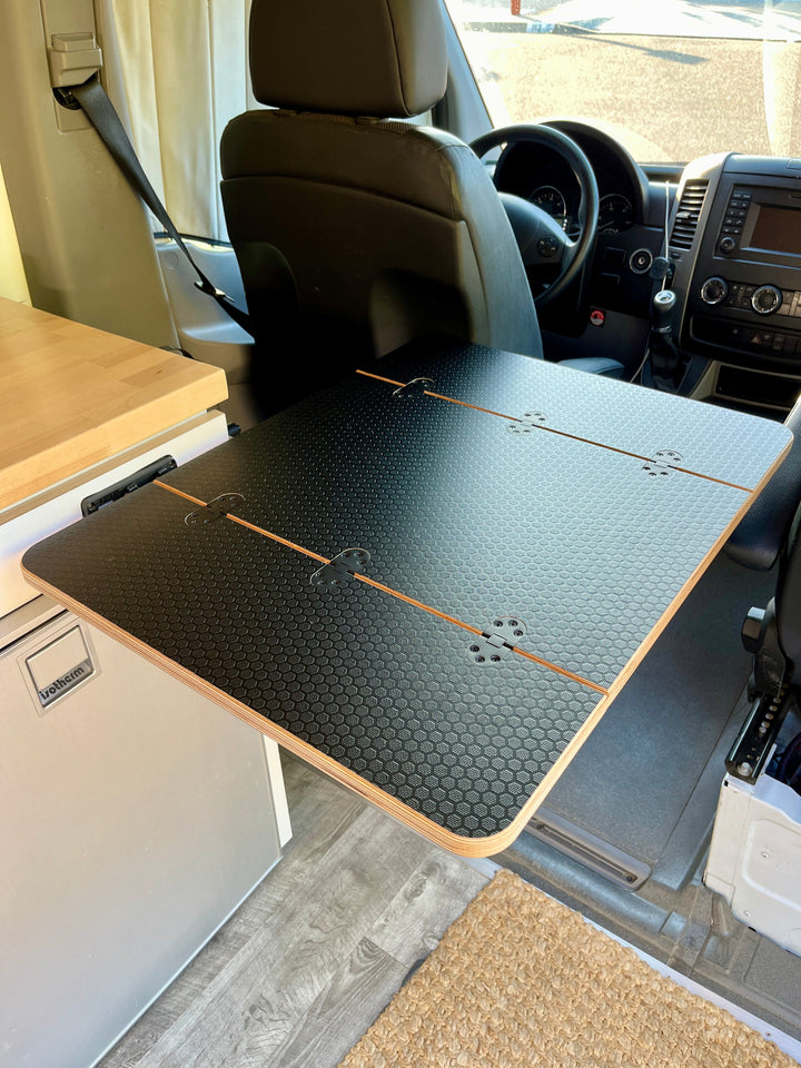 Folding Black Hex Lagun Table 3/4" Thick For Camper Vans and RVs - AVC RIG