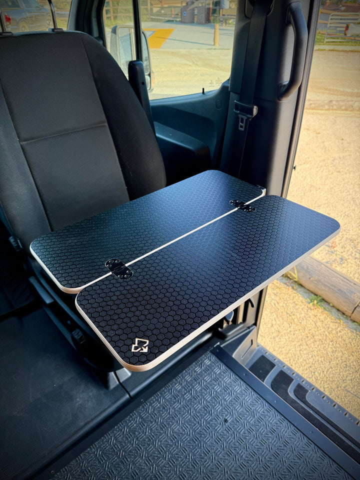 Slim Half Folding Black Hex Lagun Table 1/2" Thick For Camper Vans and RVs - AVC RIG