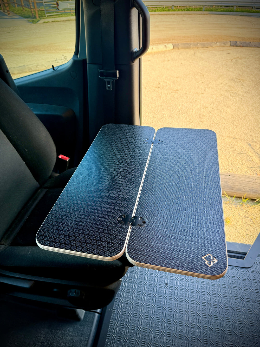 Slim Half Folding Black Hex Lagun Table 1/2" Thick For Camper Vans and RVs - AVC RIG