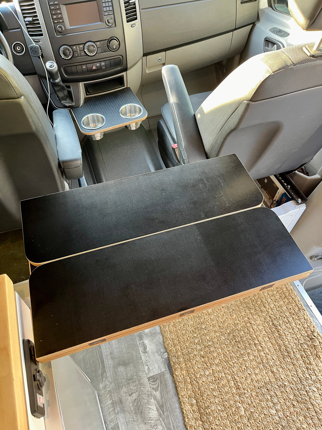 Folding Black Hex Lagun Table 3/4" Thick For Camper Vans and RVs - AVC RIG